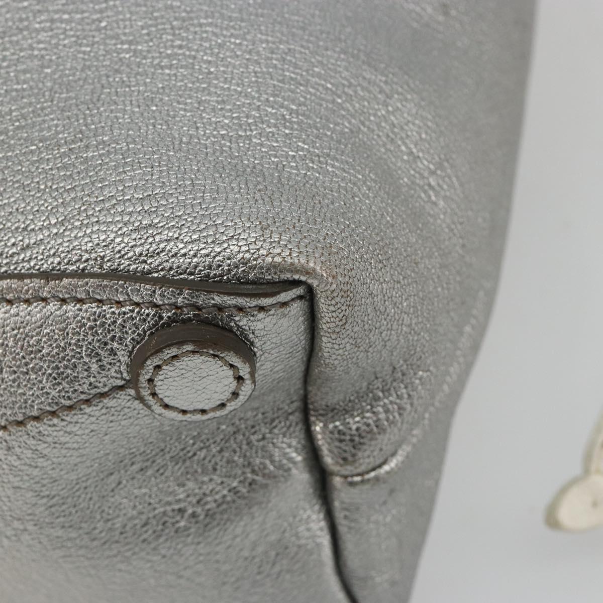 Miu Miu Shoulder Bag Leather Silver Auth BA13941A