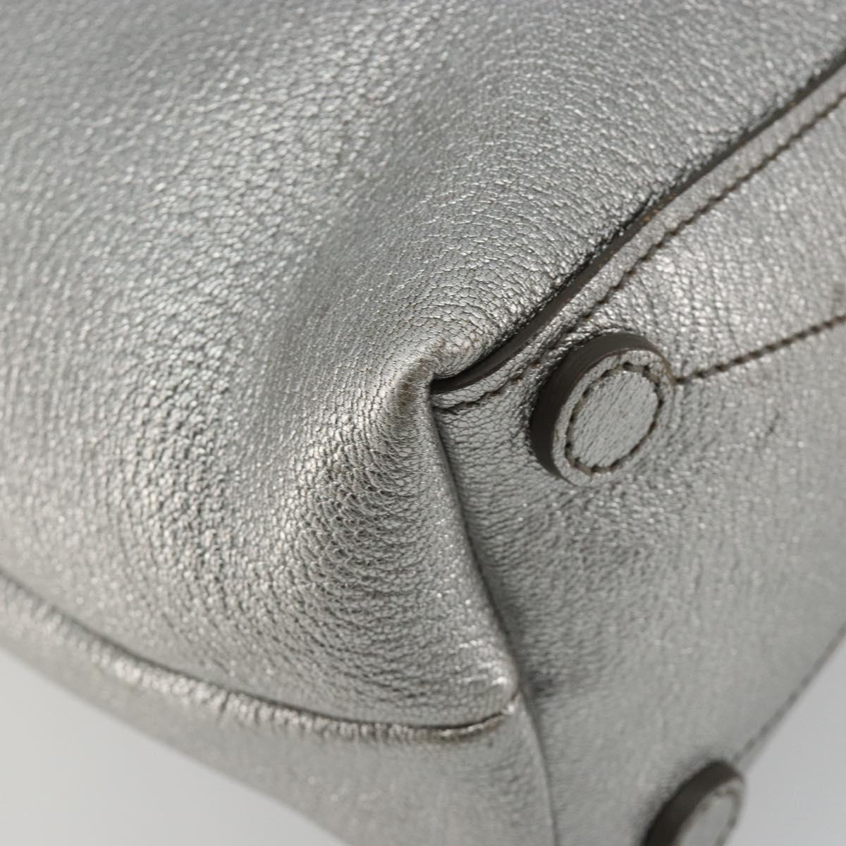Miu Miu Shoulder Bag Leather Silver Auth BA13941A