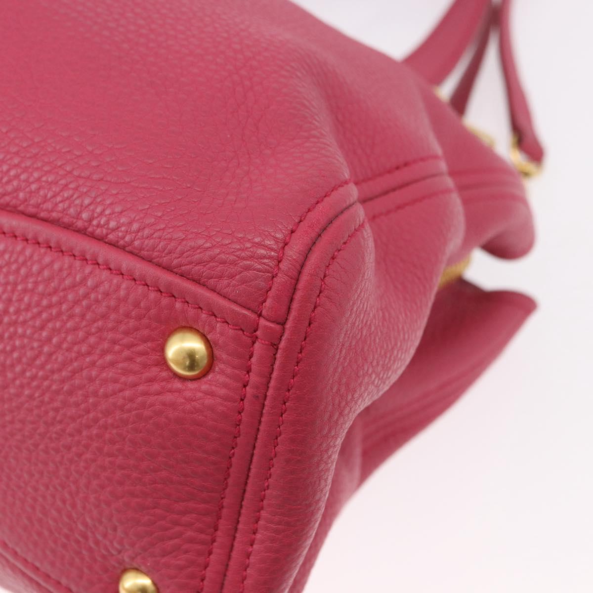 Miu Miu Vittello Caribbean Hand Bag Leather 2way Pink Gold Auth BA13942A