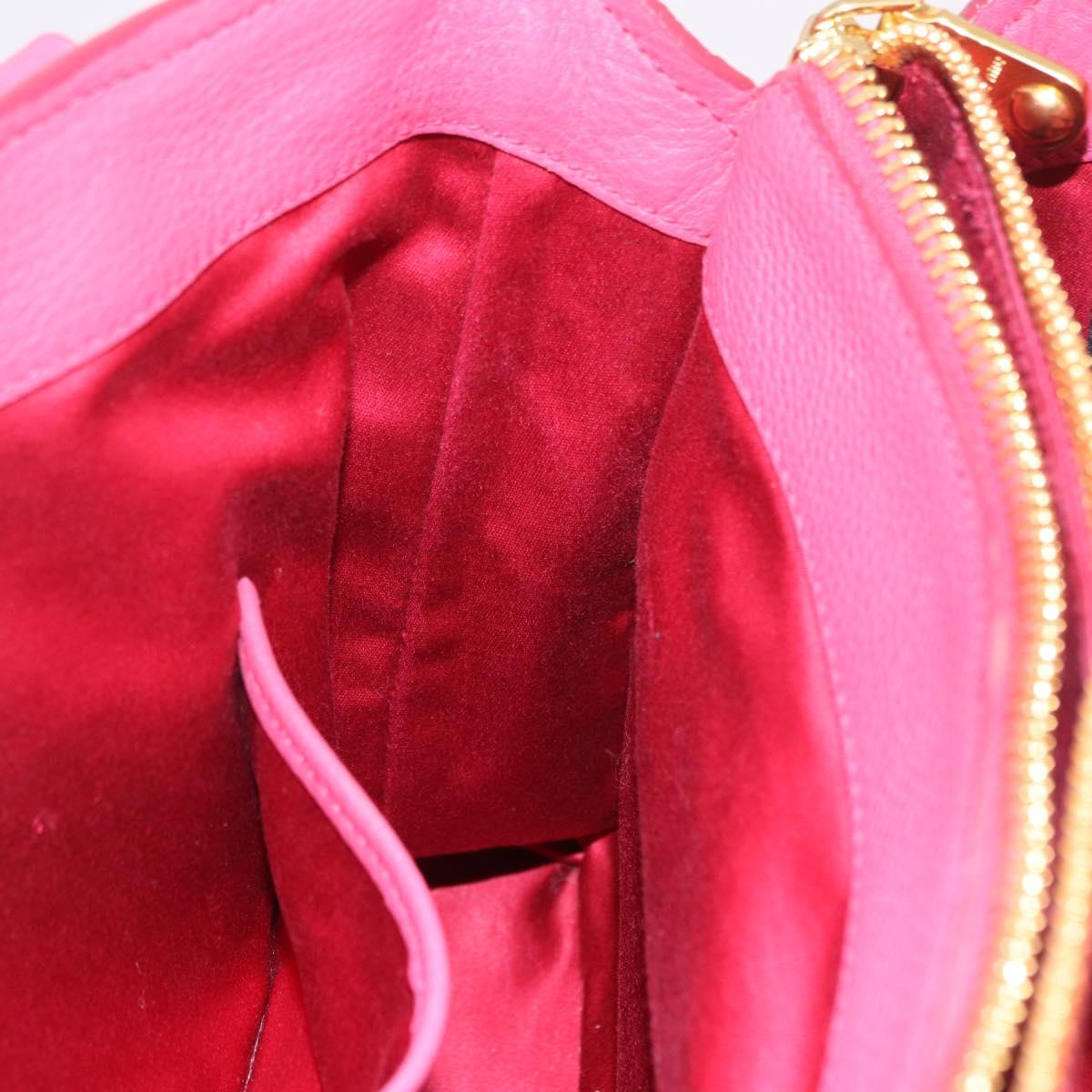 Miu Miu Vittello Caribbean Hand Bag Leather 2way Pink Gold Auth BA13942A
