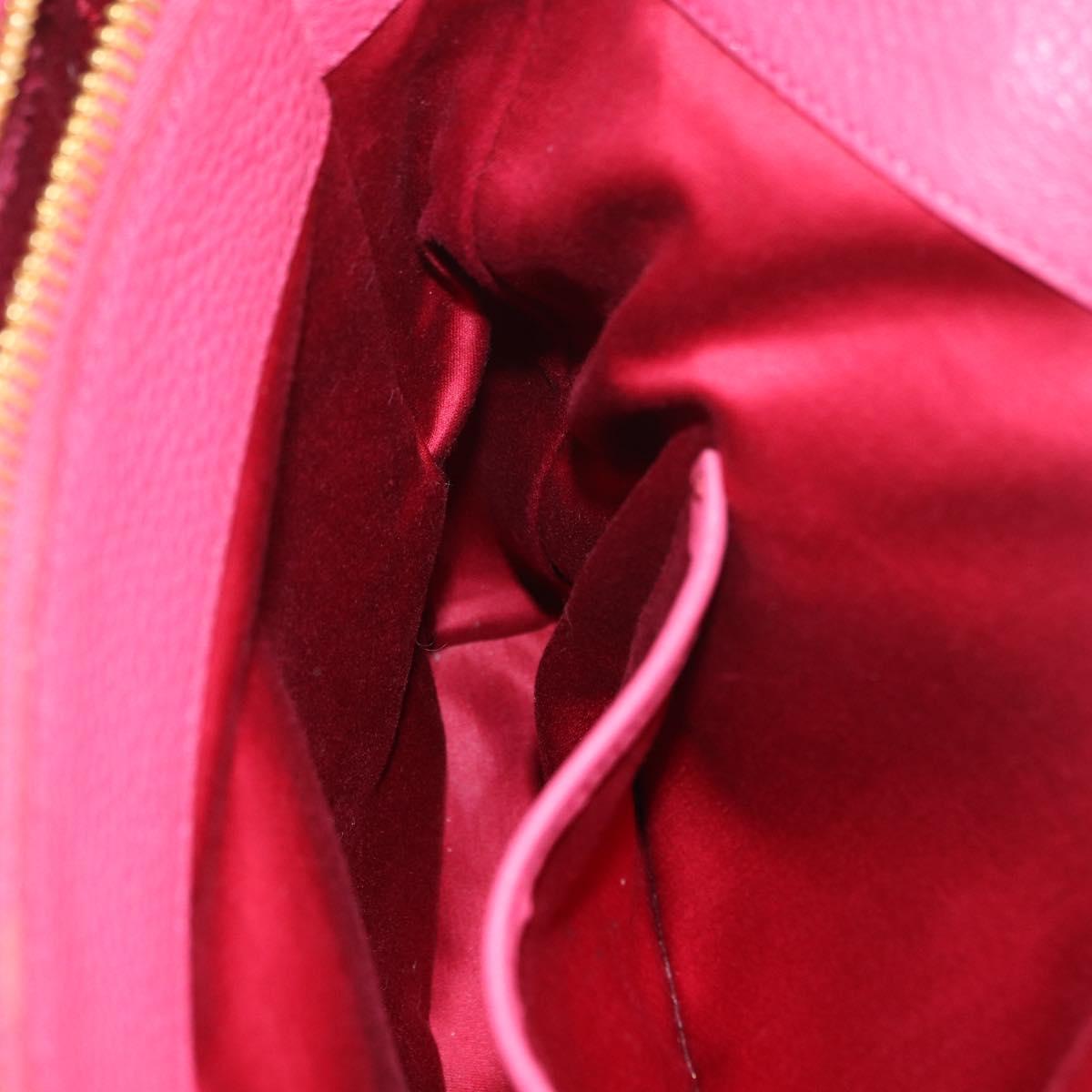 Miu Miu Vittello Caribbean Hand Bag Leather 2way Pink Gold Auth BA13942A