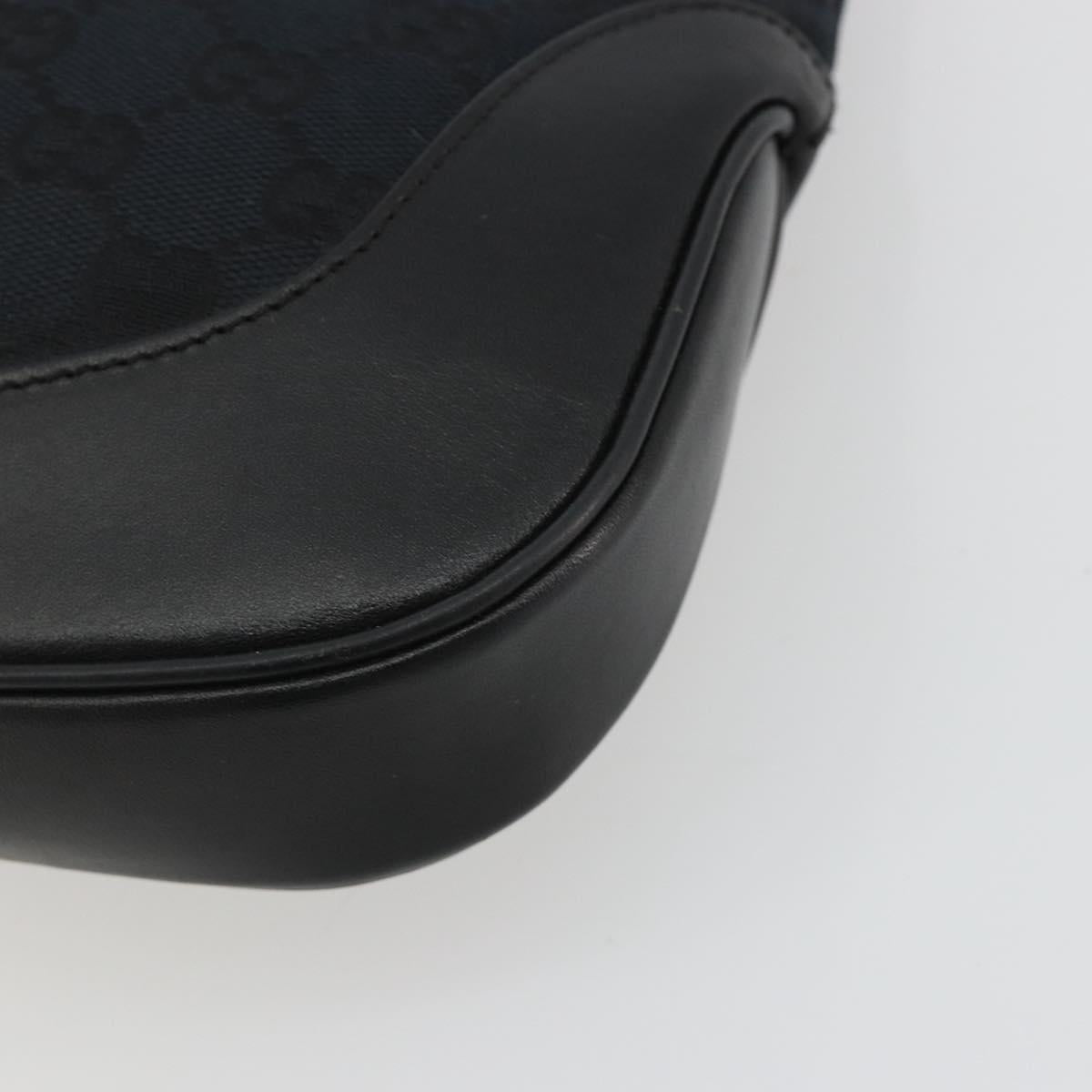 GUCCI GG Canvas Jackie Shoulder Bag Black Silver 001.3306 Auth BA13943