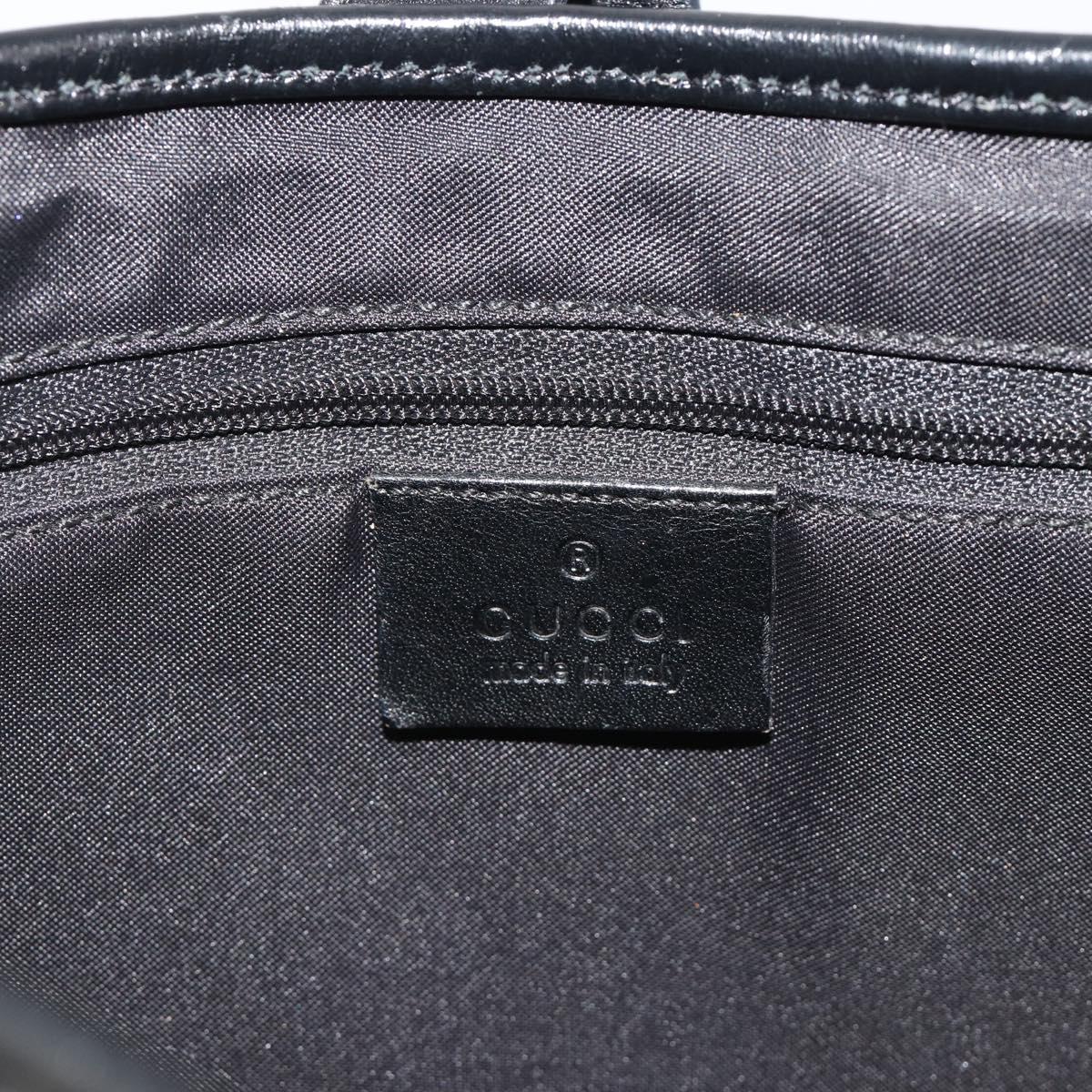 GUCCI GG Canvas Jackie Shoulder Bag Black Silver 001.3306 Auth BA13943