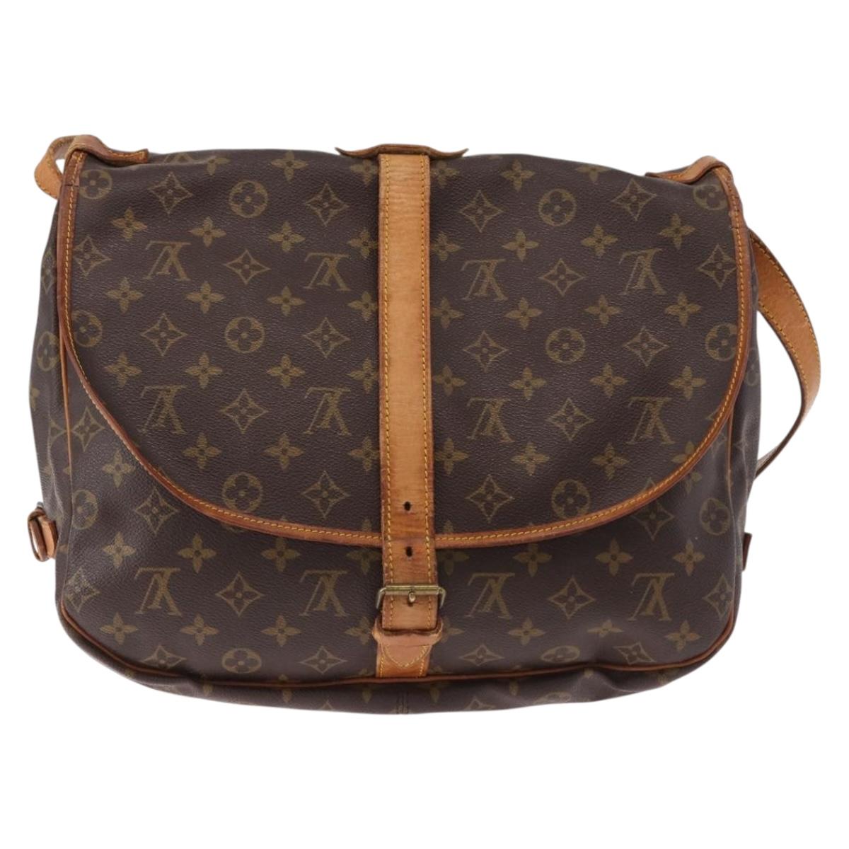 LOUIS VUITTON Monogram Saumur 35 Shoulder Bag M42254 LV Auth BA13944