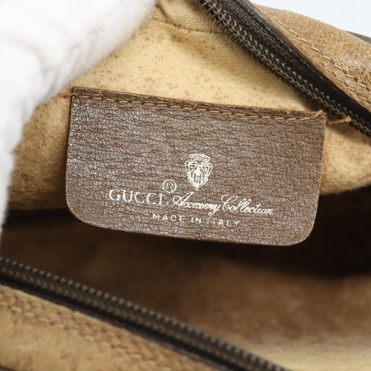 GUCCI GG Supreme Shoulder Bag PVC Leather Beige Gold Auth BA13958