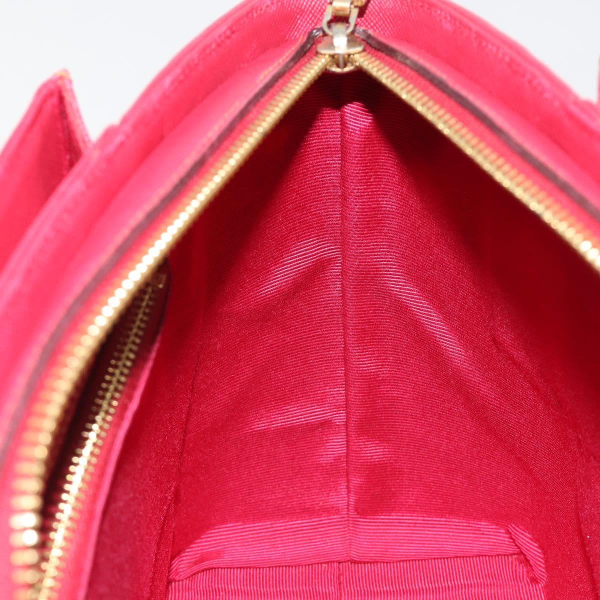VALENTINO Hand Bag Leather Red Gold Auth BA13964