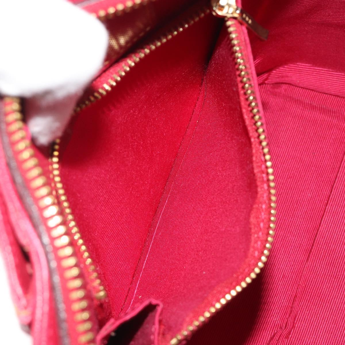 VALENTINO Hand Bag Leather Red Gold Auth BA13964