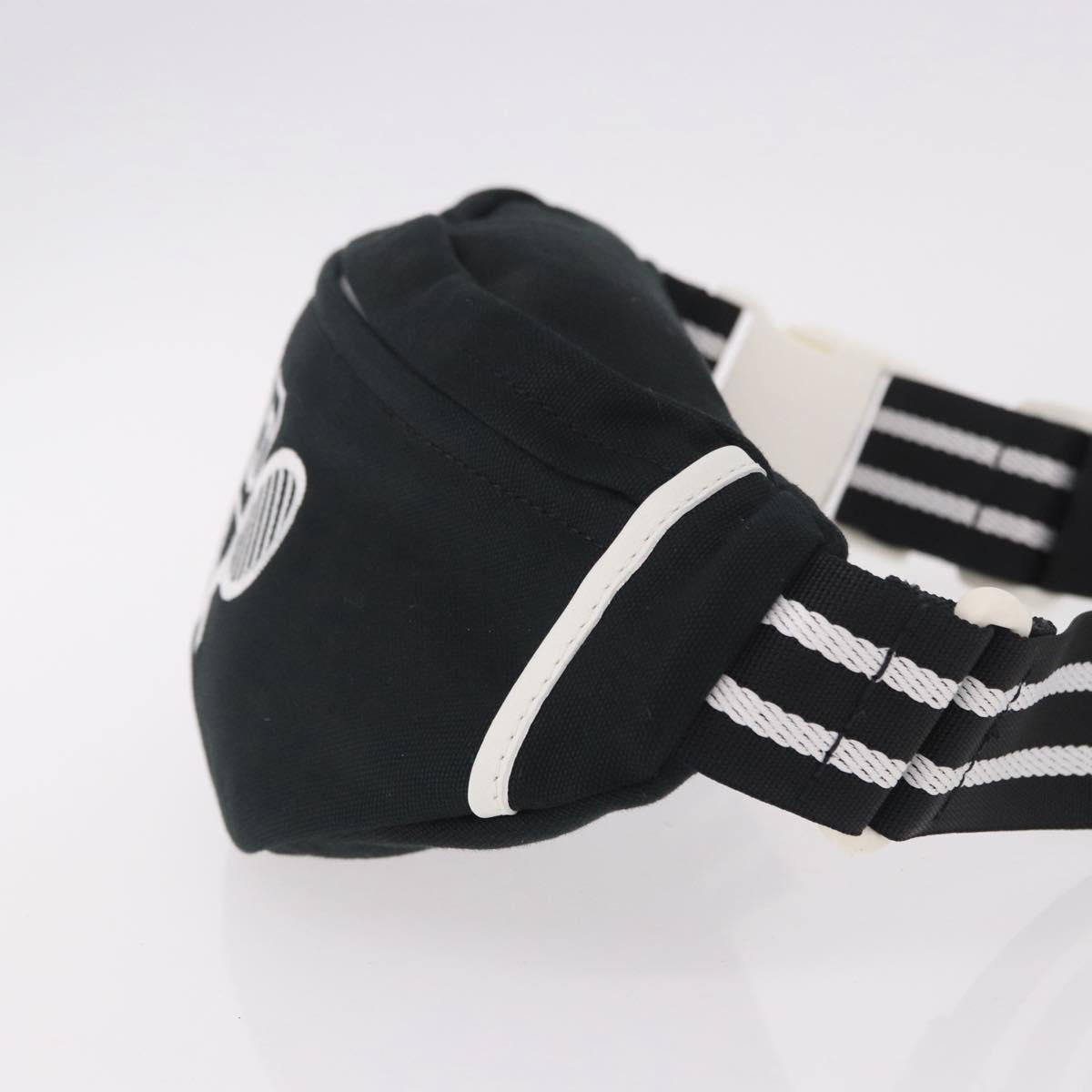 CHANEL Chanel Sports Waist bag Canvas Black White CC Auth BA13965
