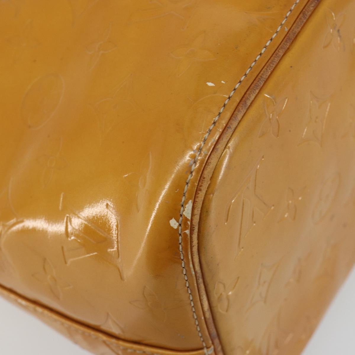 LOUIS VUITTON Monogram Vernis Houston Hand Bag Beige M91004 LV Auth BA13970