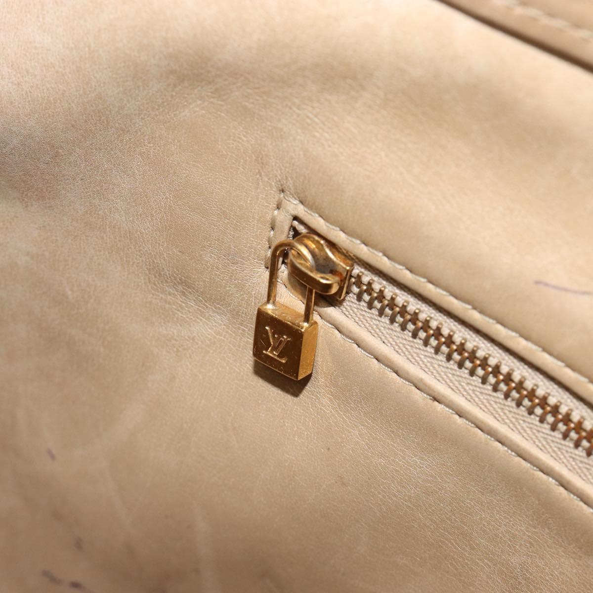 LOUIS VUITTON Monogram Vernis Houston Hand Bag Beige M91004 LV Auth BA13970