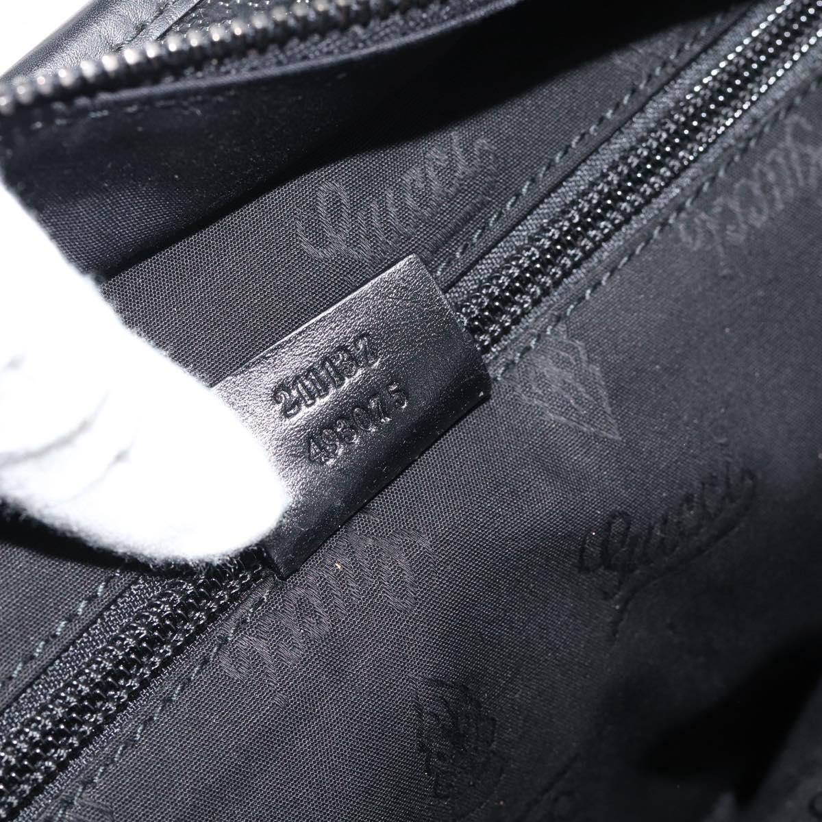 GUCCI GG implementation Tote Bag PVC Leather Black 211137 Auth BA13986A