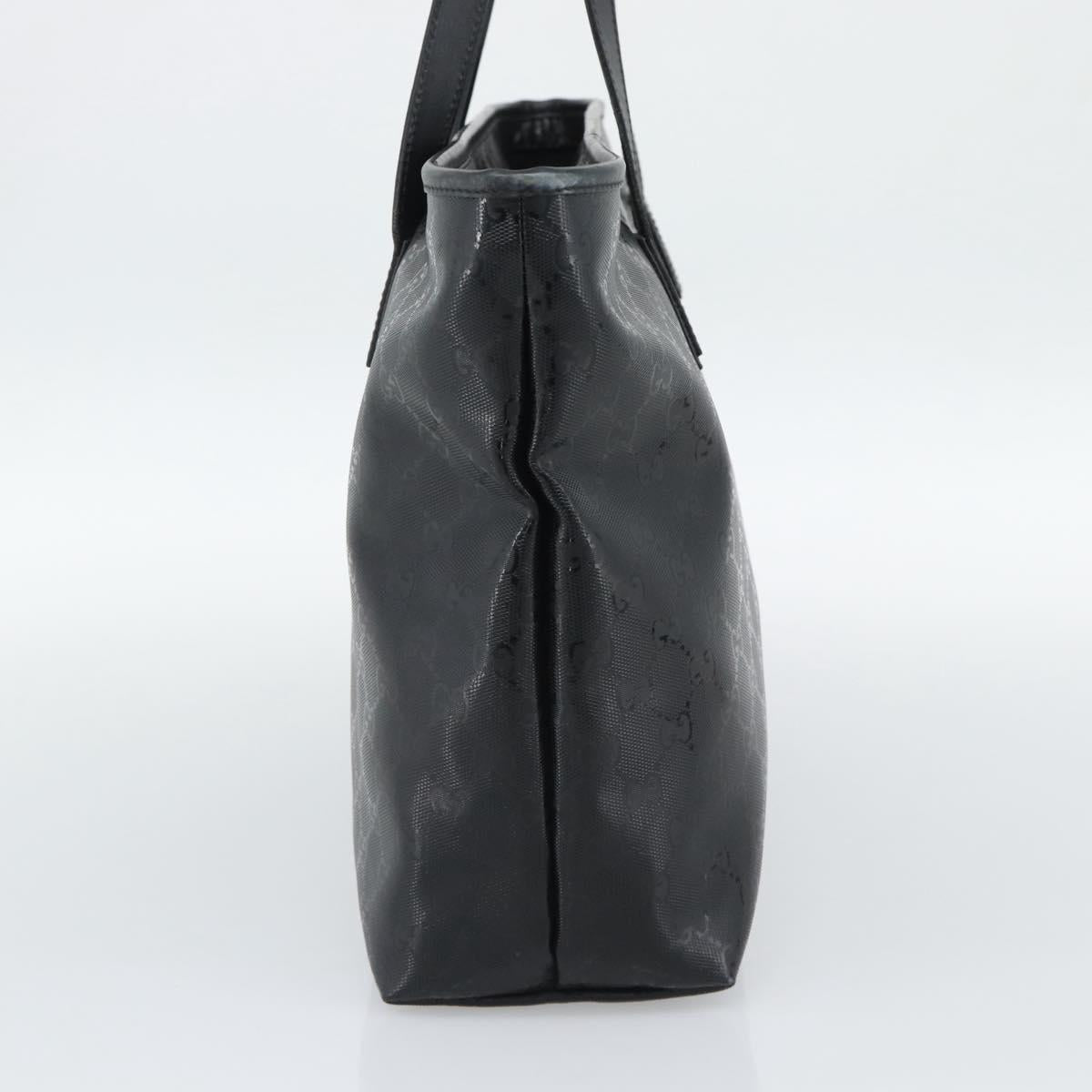GUCCI GG implementation Tote Bag PVC Leather Black 211137 Auth BA13986A