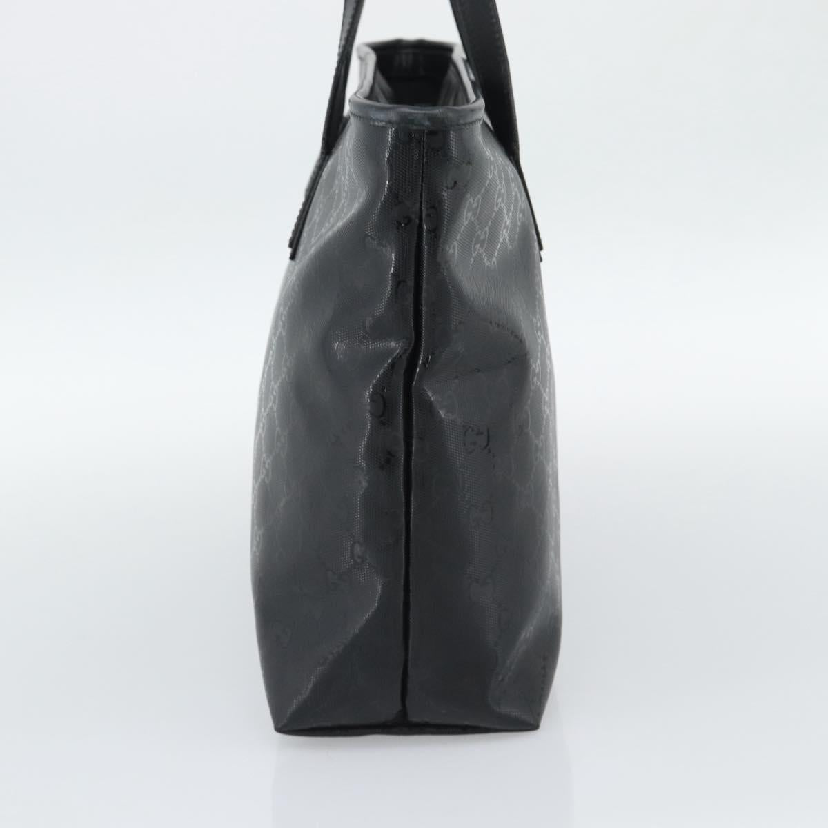GUCCI GG implementation Tote Bag PVC Leather Black 211137 Auth BA13986A