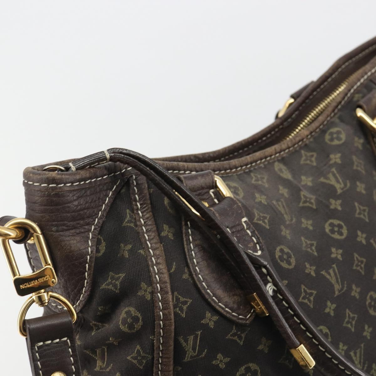 LOUIS VUITTON Monogram Mini Lin Buzasu Anjoul Brown Ebene M95617 LV Auth BA13988