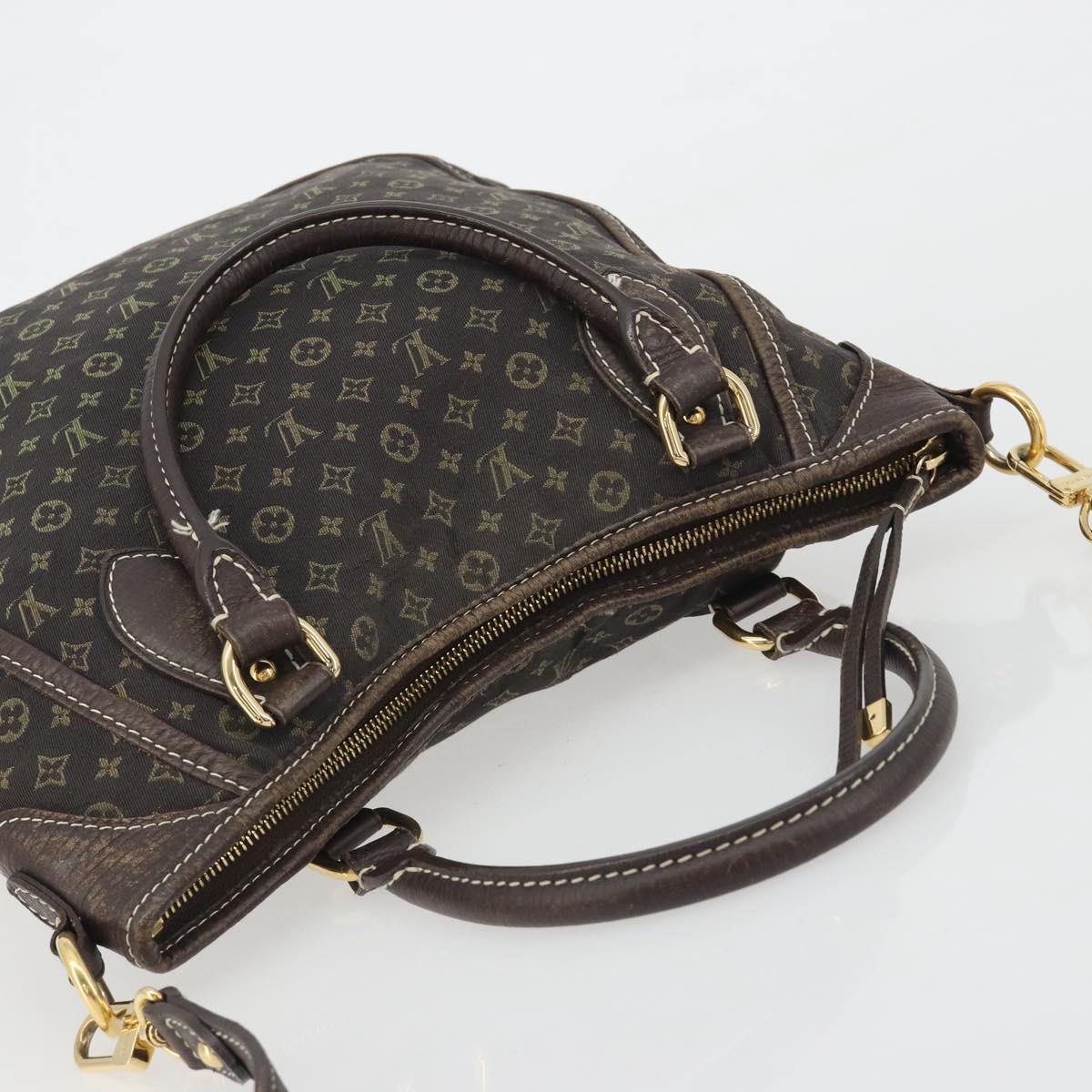 LOUIS VUITTON Monogram Mini Lin Buzasu Anjoul Brown Ebene M95617 LV Auth BA13988