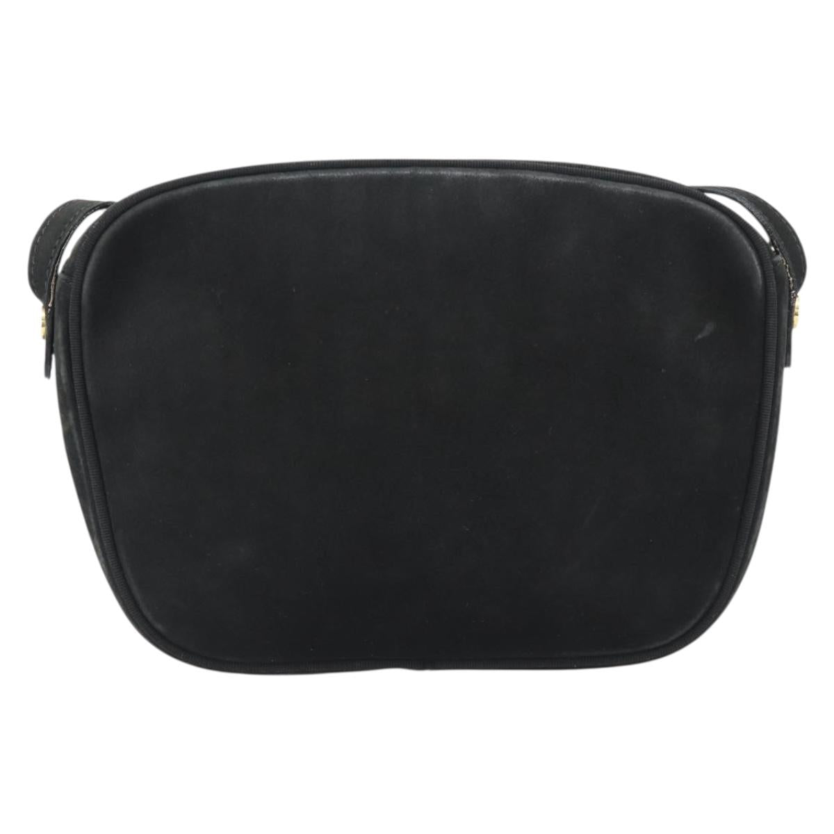Salvatore Ferragamo Vala Shoulder Bag Suede Black Gold Auth BA13991