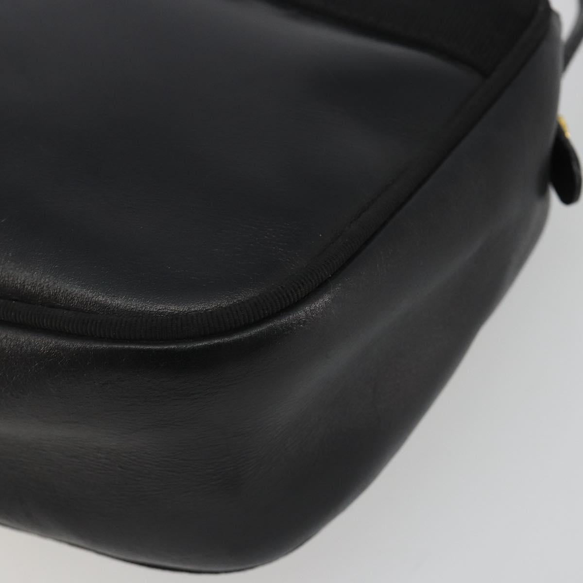 Salvatore Ferragamo Vala Shoulder Bag Leather Black Gold Auth BA13992