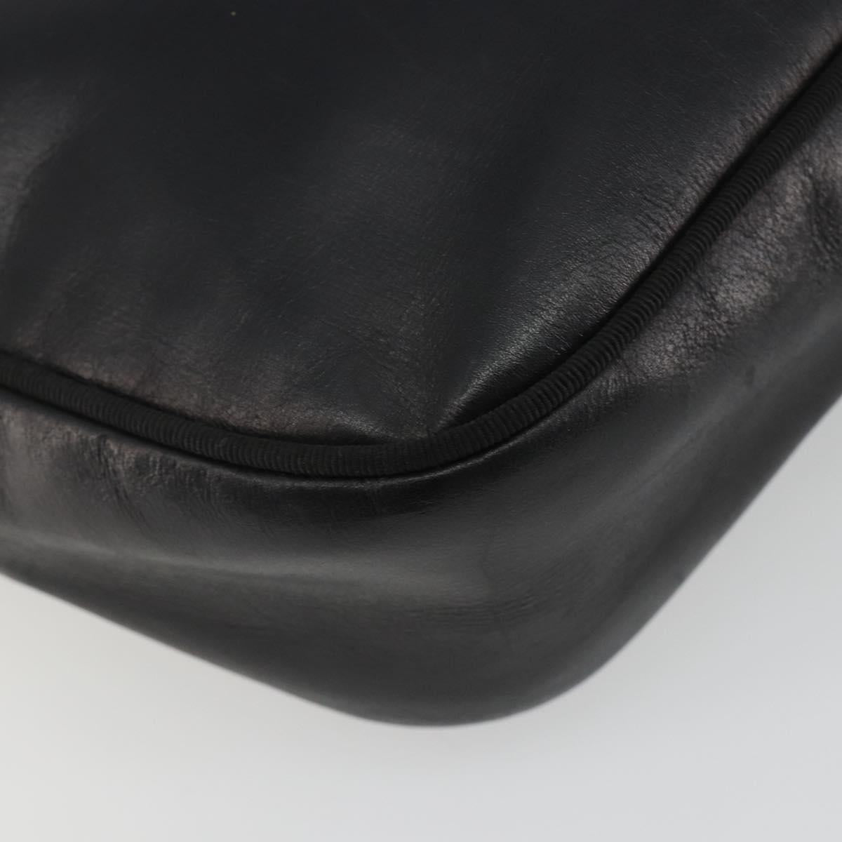 Salvatore Ferragamo Vala Shoulder Bag Leather Black Gold Auth BA13992