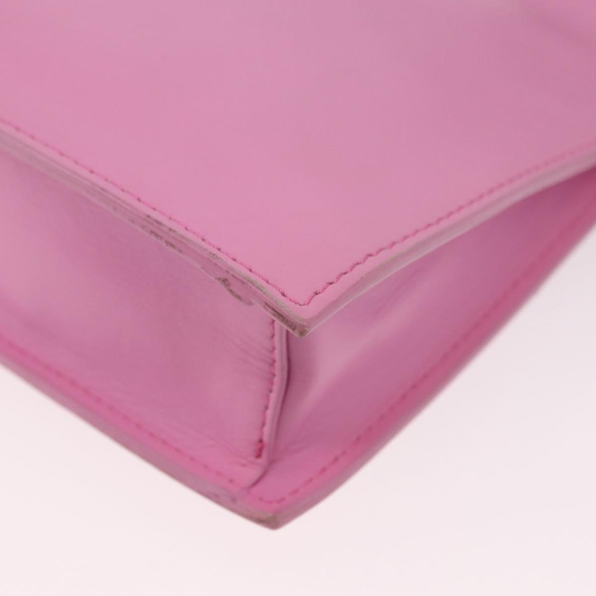 VERSACE Shoulder Bag Leather Pink Silver Auth BA13994A