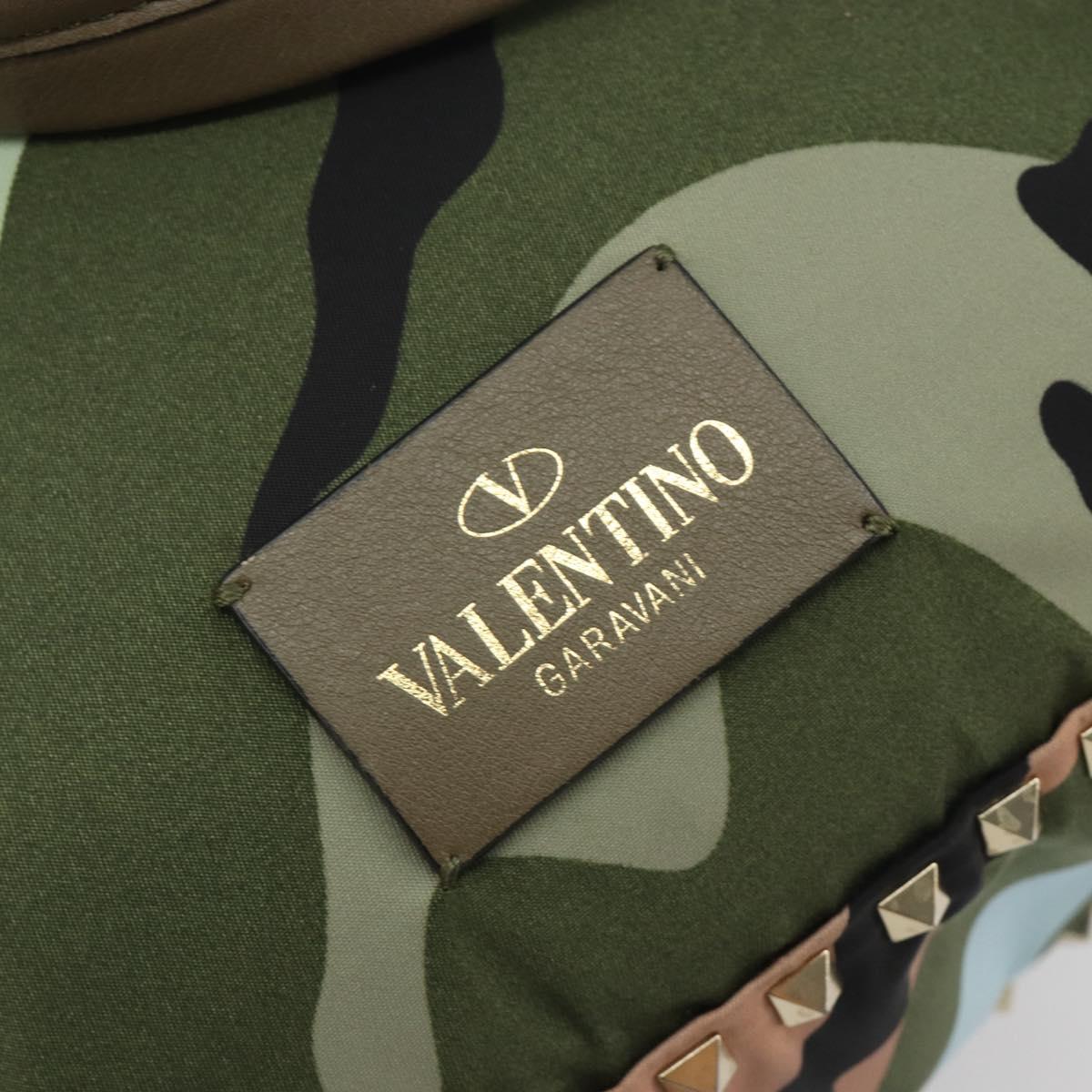 VALENTINO Backpack Nylon Khaki Gold Camouflage Auth BA13995