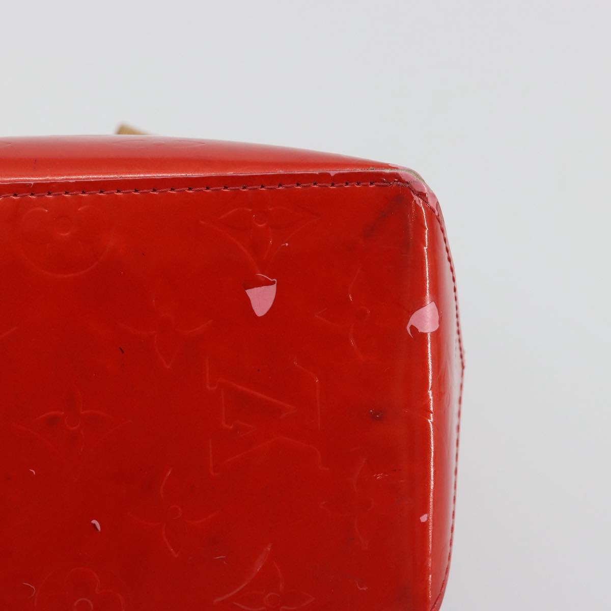 LOUIS VUITTON Monogram Vernis Reade PM Hand Bag Rouge M91088 LV Auth BA14001