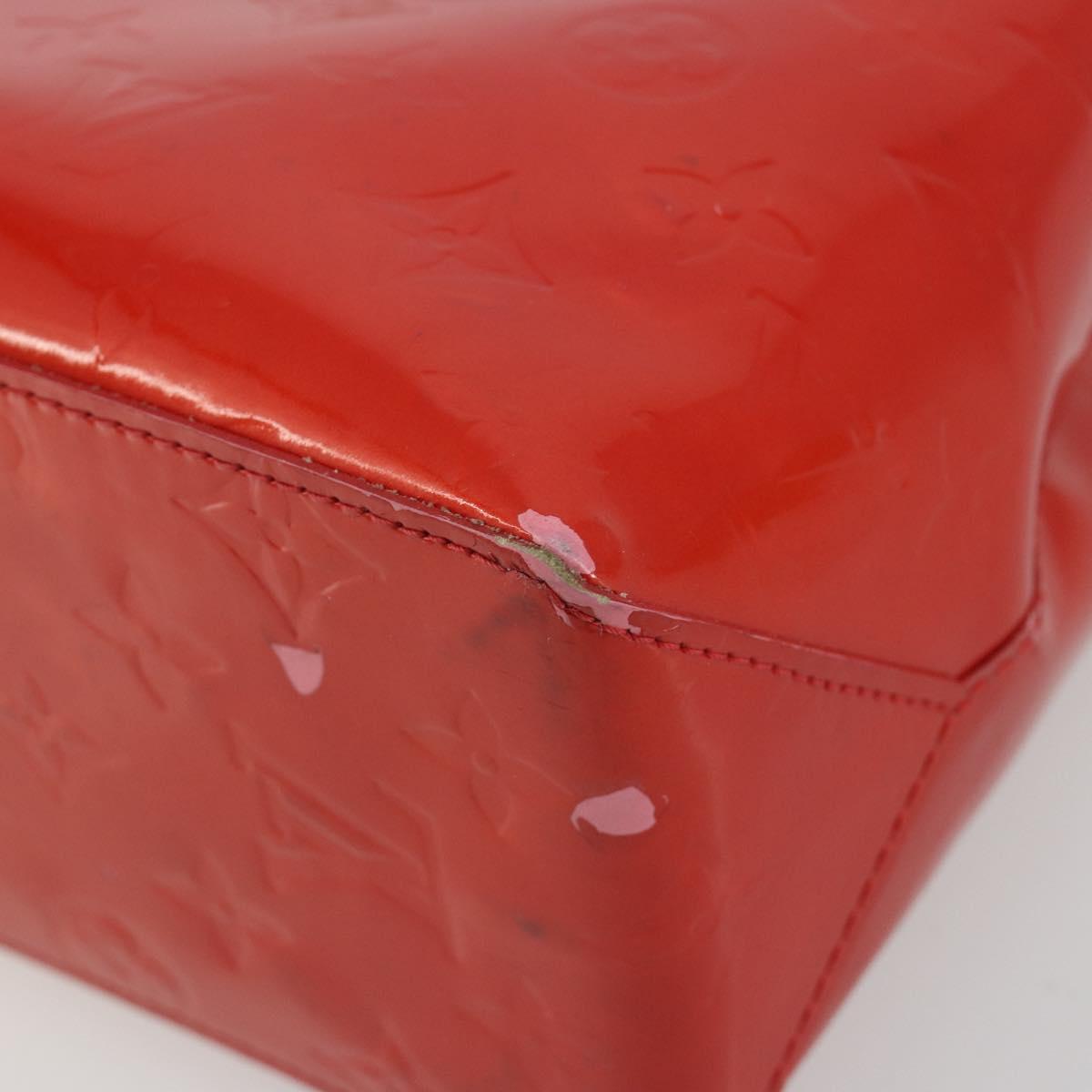 LOUIS VUITTON Monogram Vernis Reade PM Hand Bag Rouge M91088 LV Auth BA14001