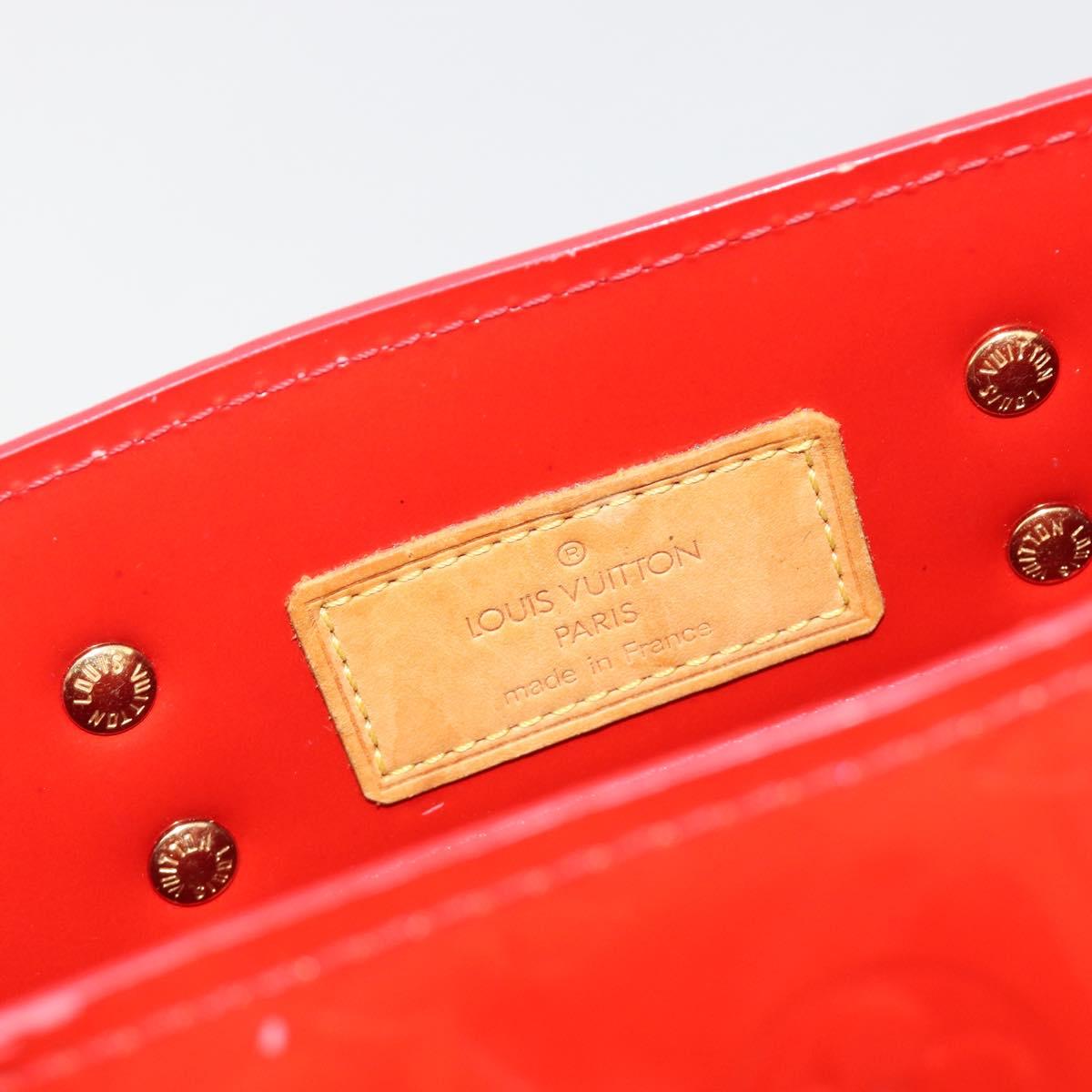 LOUIS VUITTON Monogram Vernis Reade PM Hand Bag Rouge M91088 LV Auth BA14001
