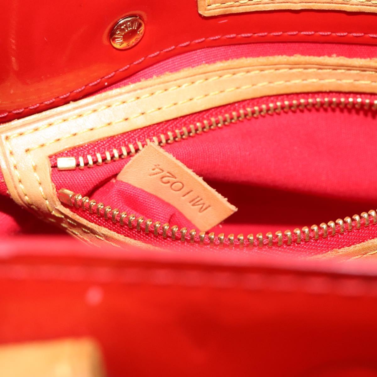 LOUIS VUITTON Monogram Vernis Reade PM Hand Bag Rouge M91088 LV Auth BA14001