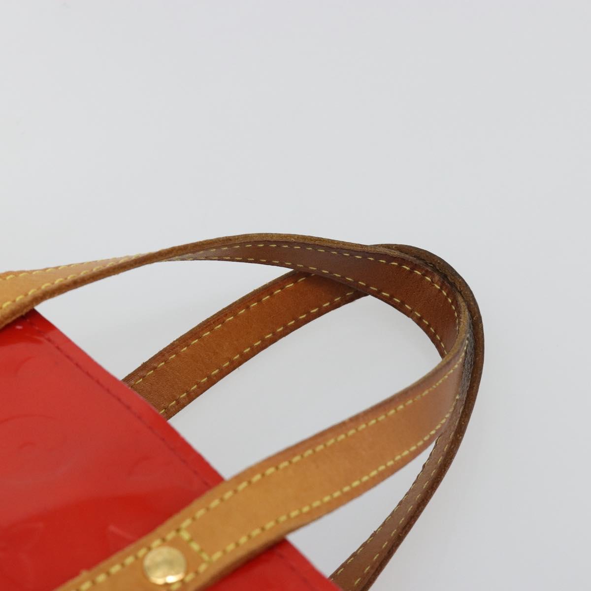LOUIS VUITTON Monogram Vernis Reade PM Hand Bag Rouge M91088 LV Auth BA14001