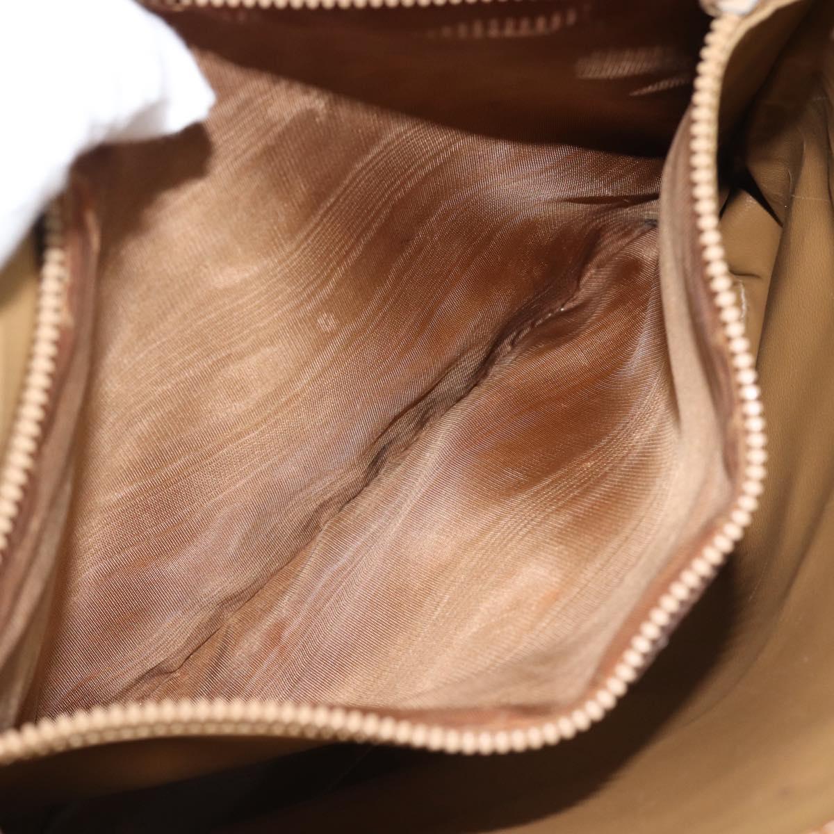 CELINE Macadam Tote Bag PVC Leather Beige Gold Auth BA14003