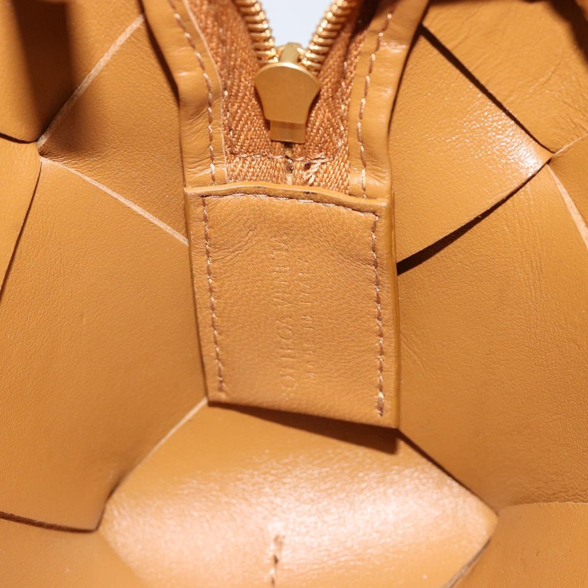 BOTTEGA VENETA MAXI INTRECCIATO Cassette Shoulder Bag Brown Gold Auth BA14005V