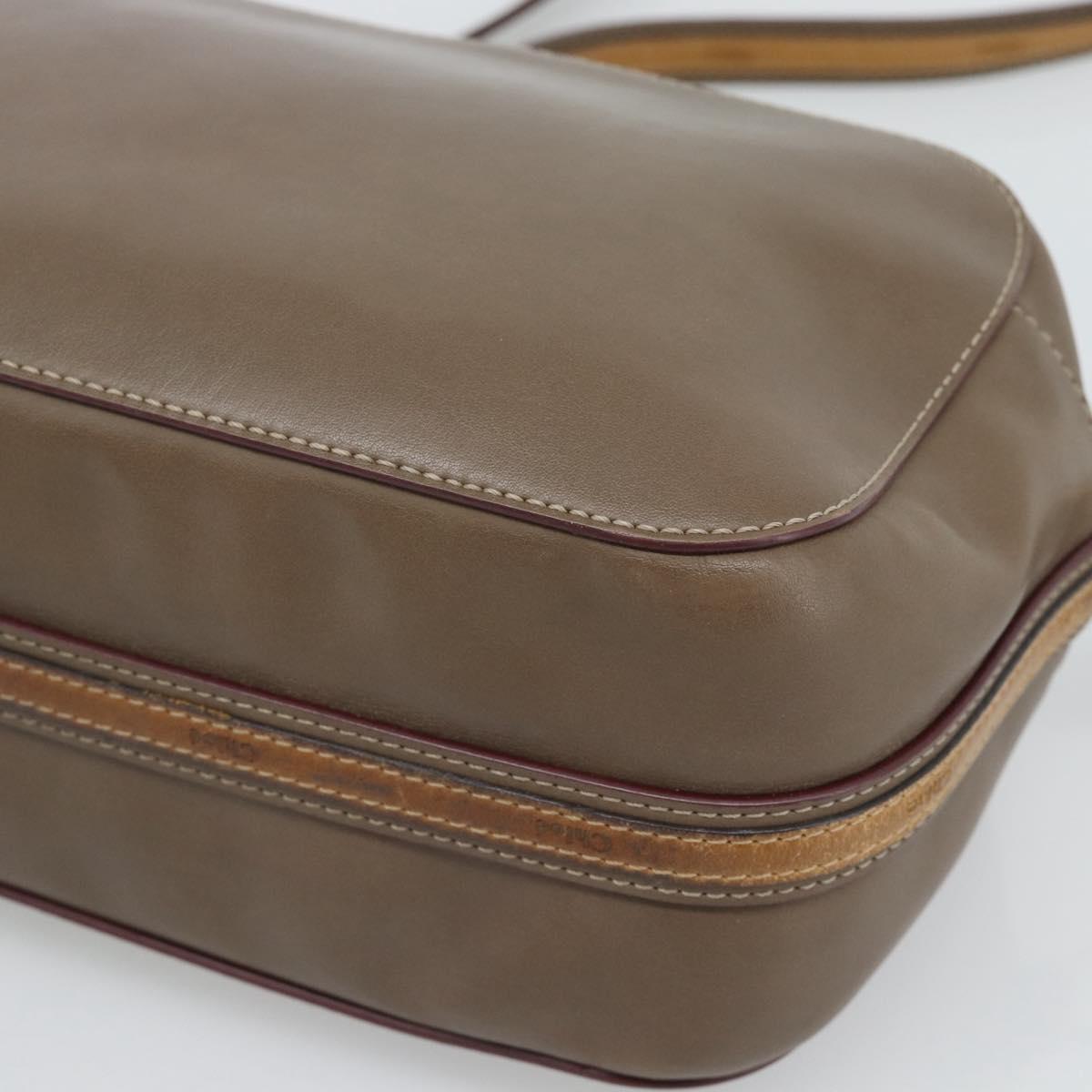 Chloe Shoulder Bag Leather Brown Gold Auth BA14006
