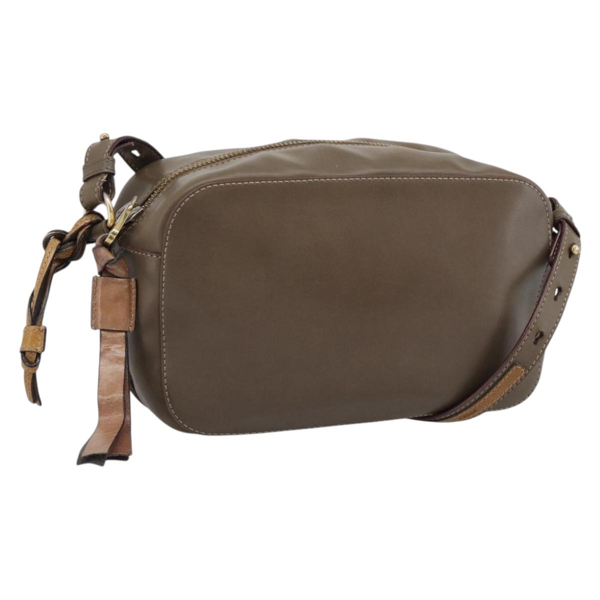 Chloe Shoulder Bag Leather Brown Gold Auth BA14006