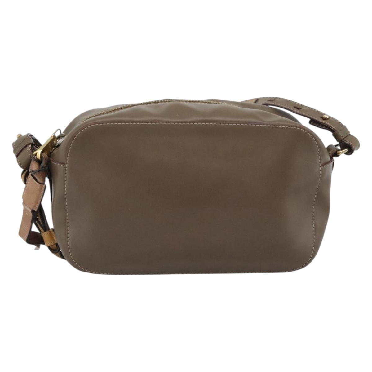Chloe Shoulder Bag Leather Brown Gold Auth BA14006