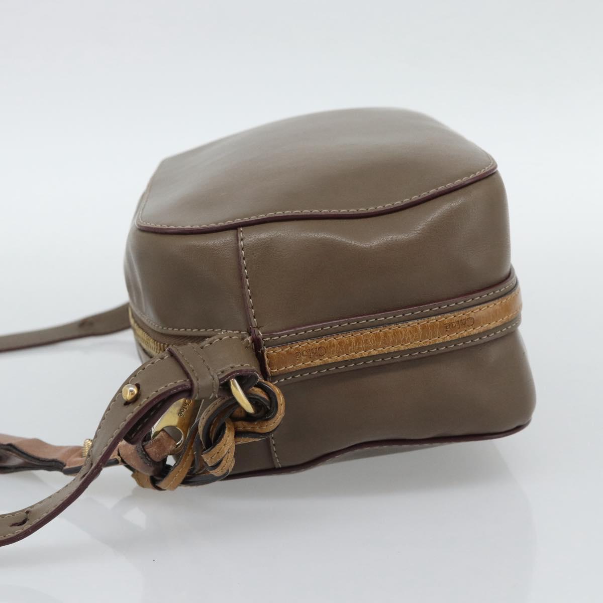 Chloe Shoulder Bag Leather Brown Gold Auth BA14006