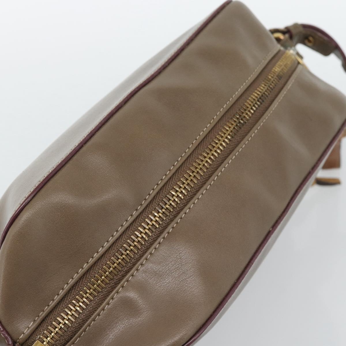 Chloe Shoulder Bag Leather Brown Gold Auth BA14006