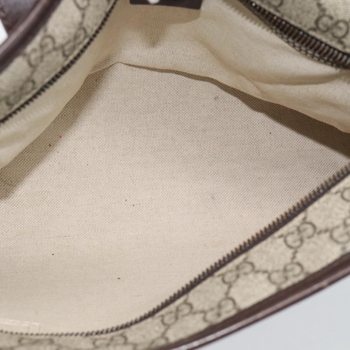 GUCCI GG Supreme Tote Bag PVC Leather Beige 211138 Auth BA14008