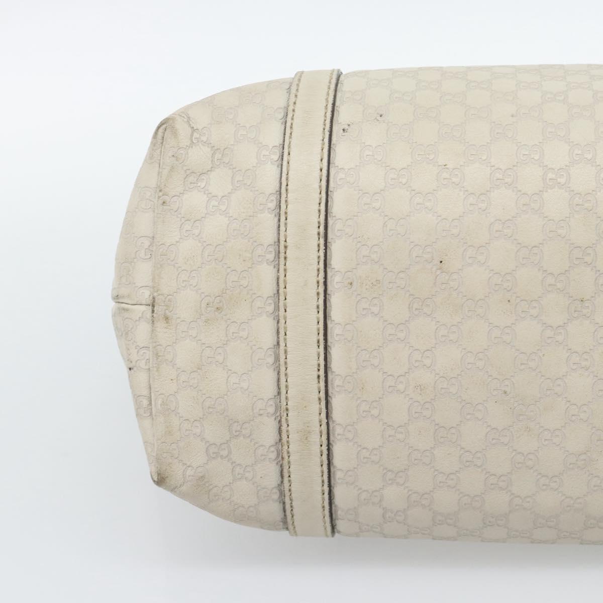 GUCCI GuccissimaGG Tote Bag Leather White Gold 336776 Auth BA14010
