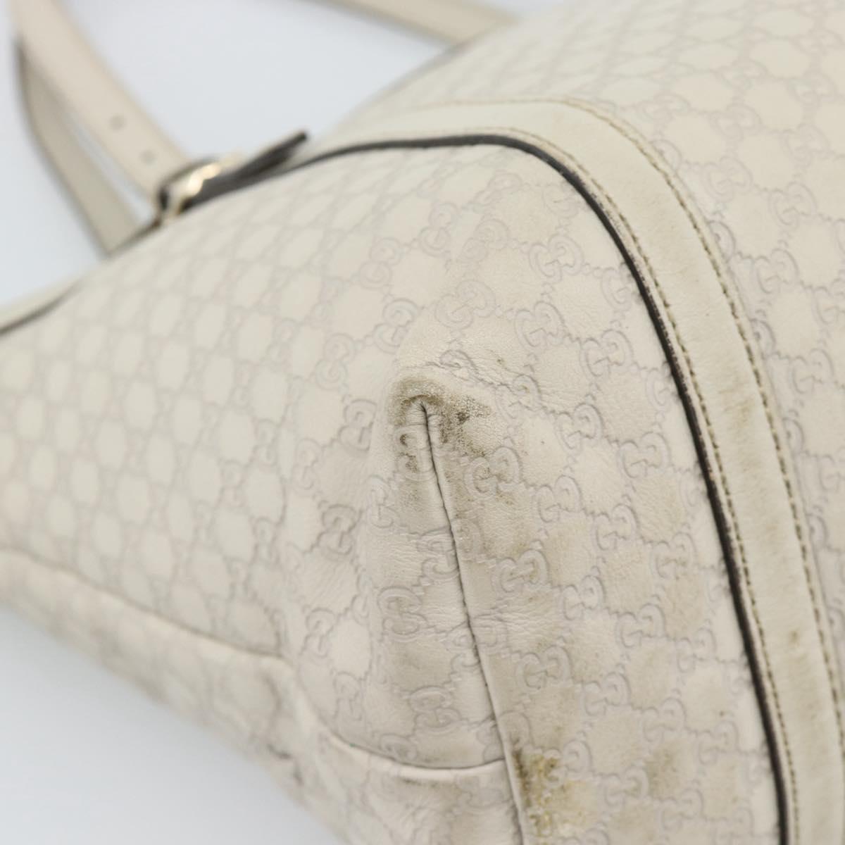 GUCCI GuccissimaGG Tote Bag Leather White Gold 336776 Auth BA14010