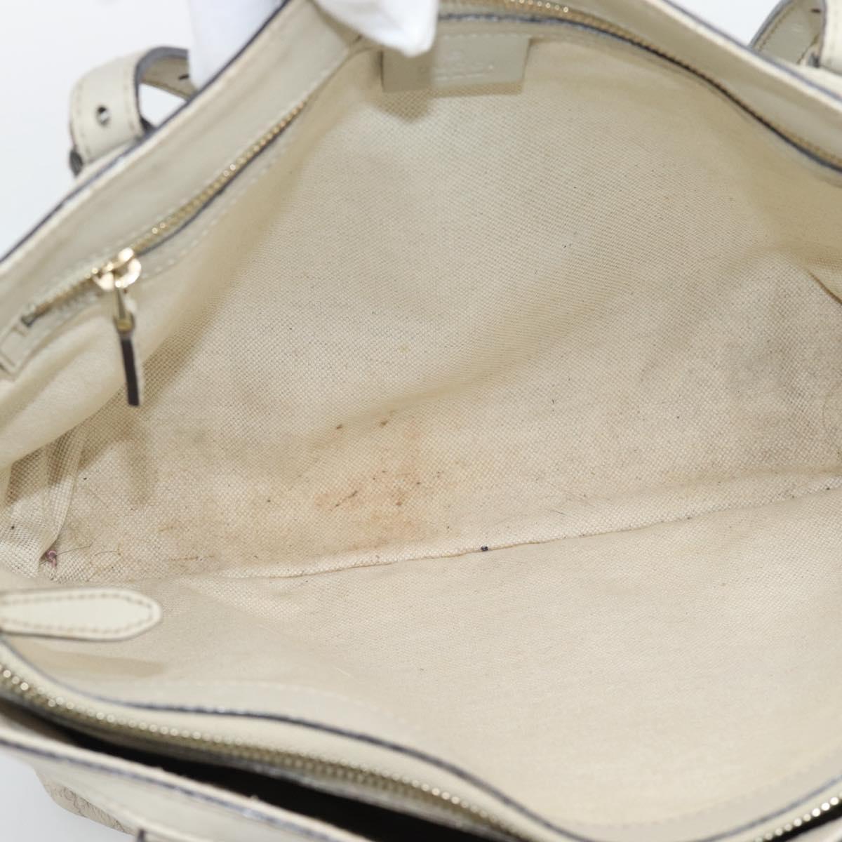 GUCCI GuccissimaGG Tote Bag Leather White Gold 336776 Auth BA14010