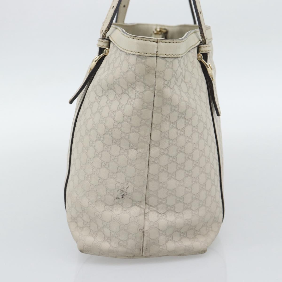 GUCCI GuccissimaGG Tote Bag Leather White Gold 336776 Auth BA14010