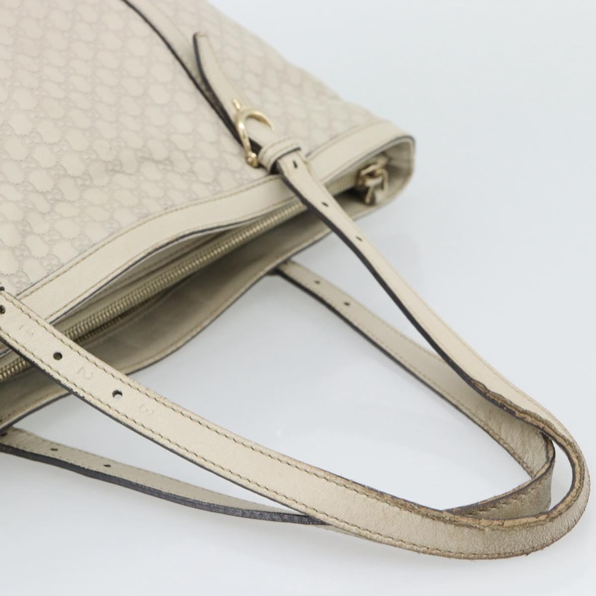GUCCI GuccissimaGG Tote Bag Leather White Gold 336776 Auth BA14010