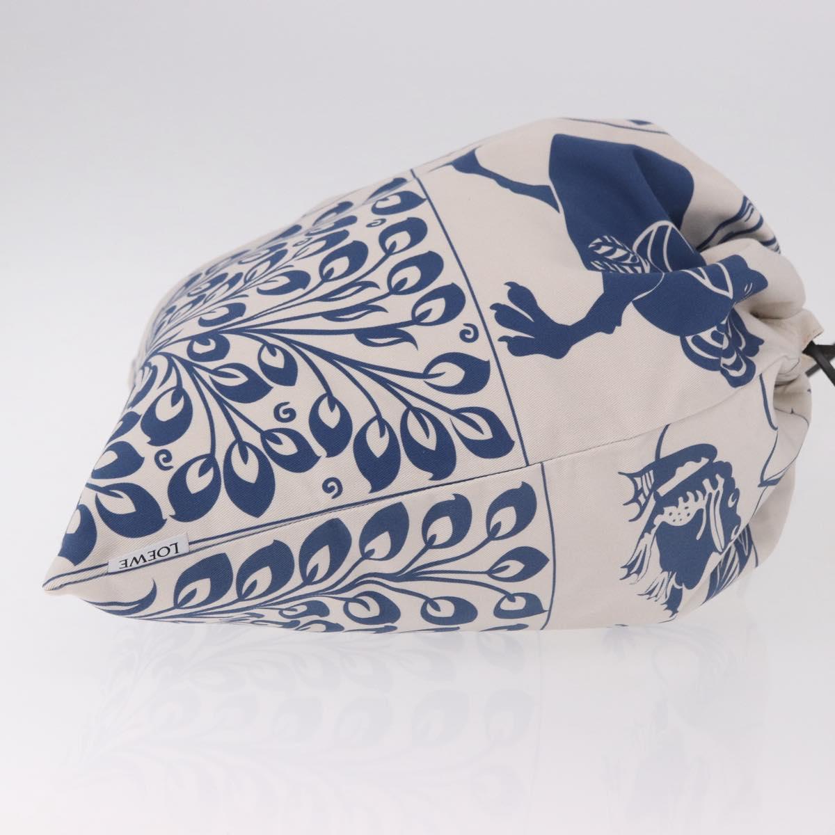 LOEWE William De Morgan Drawstring Bag Canvas Blue Auth BA14014M