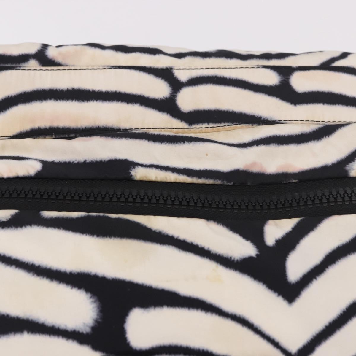 CHANEL Chanel Sports Shoulder Bag Reversible White Zebra CC Auth BA14015