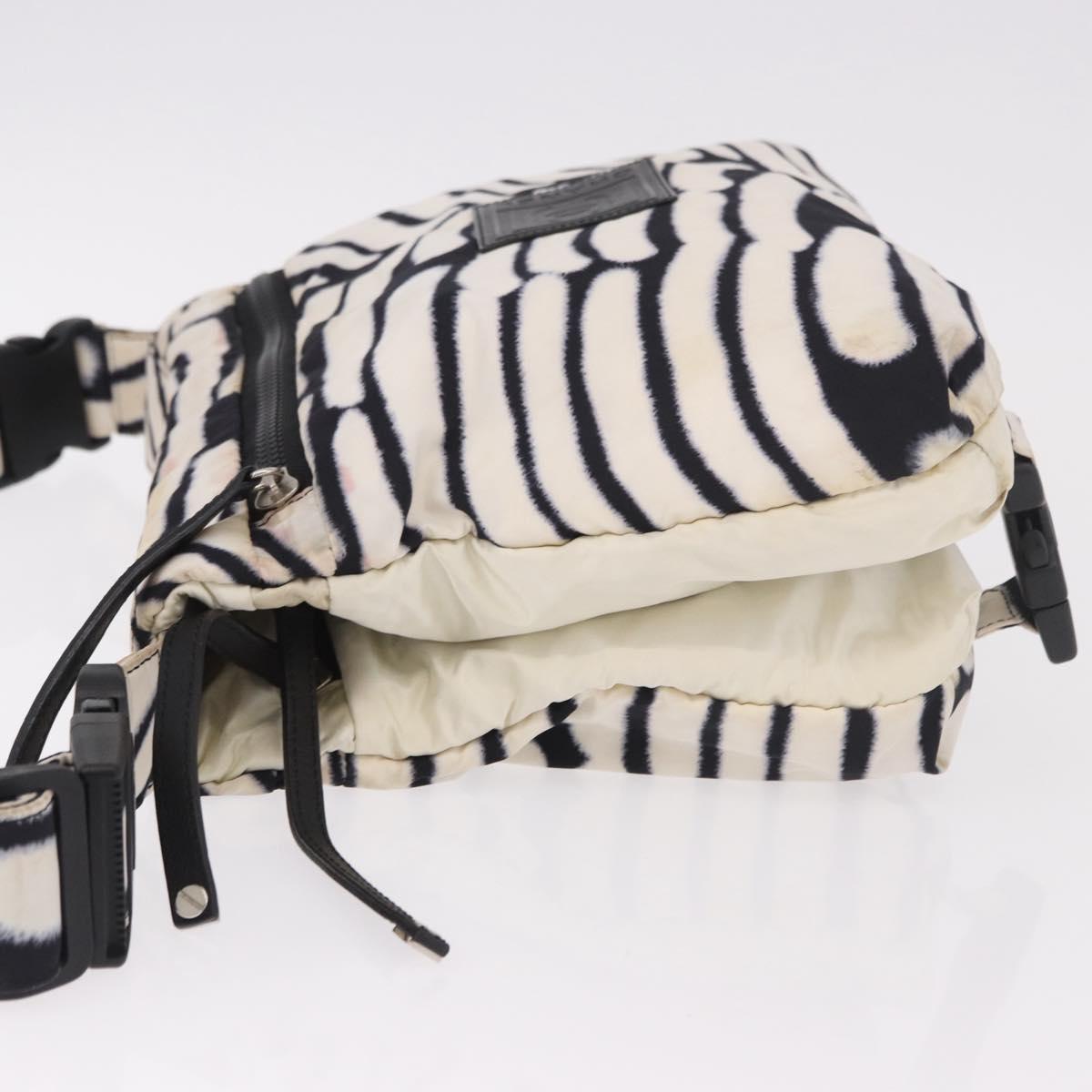 CHANEL Chanel Sports Shoulder Bag Reversible White Zebra CC Auth BA14015