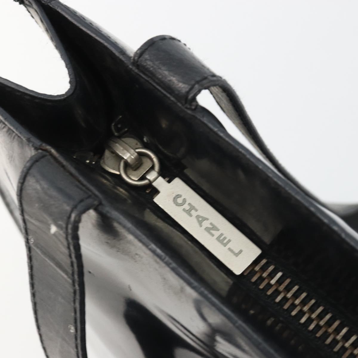 CHANEL Tote Bag Patent Black CC Auth BA14017