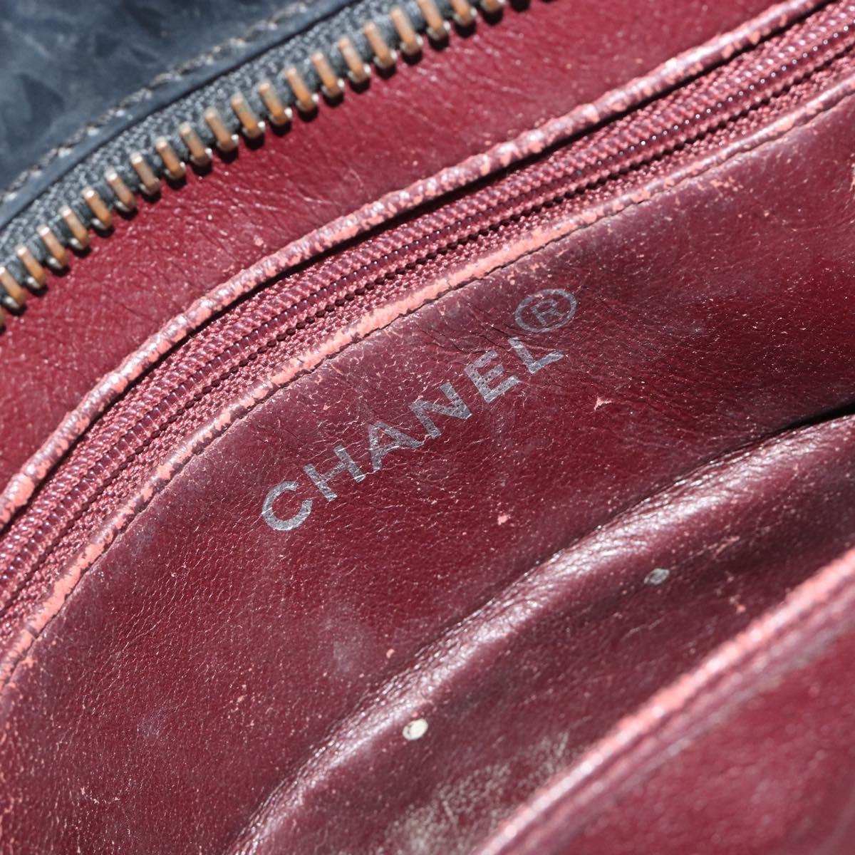 CHANEL Tote Bag Patent Black CC Auth BA14017
