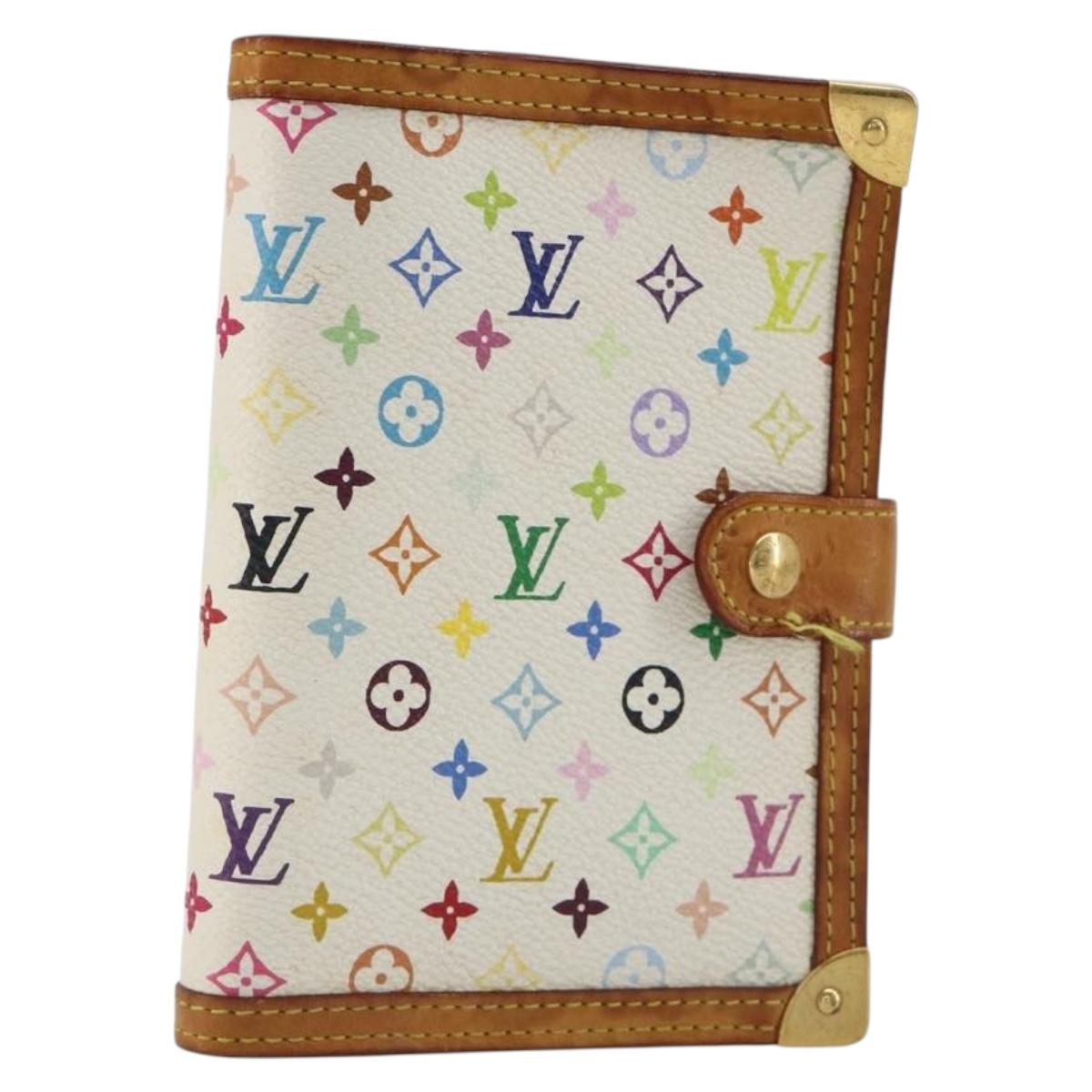 LOUIS VUITTON Monogram Multicolor Agenda PM White R20896 LV Auth BA14021