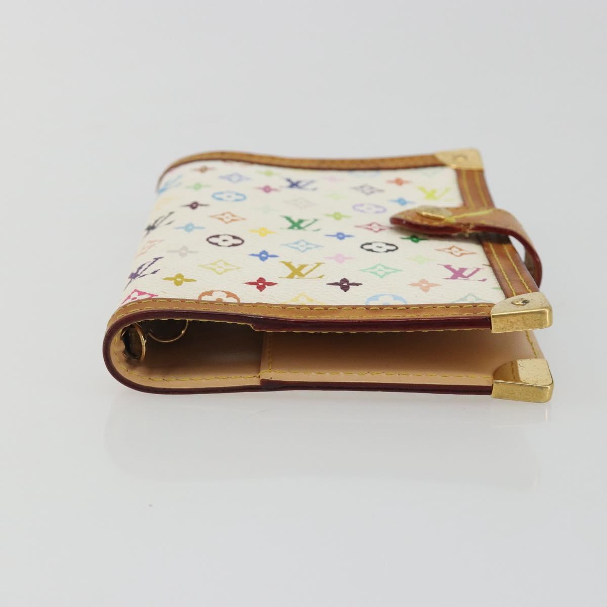 LOUIS VUITTON Monogram Multicolor Agenda PM White R20896 LV Auth BA14021