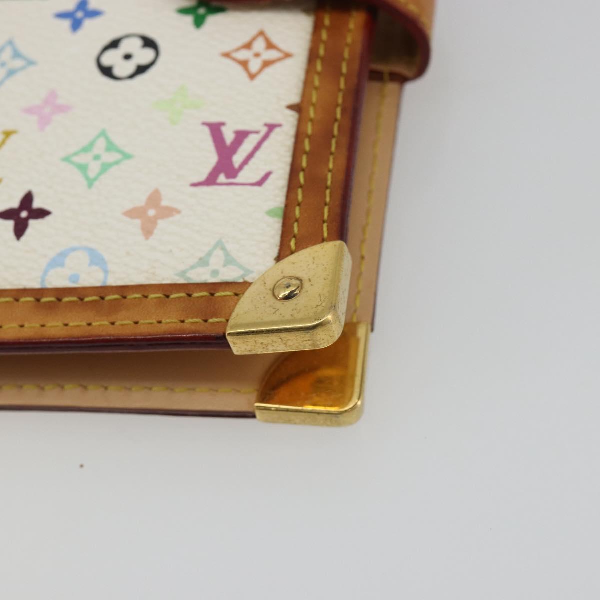 LOUIS VUITTON Monogram Multicolor Agenda PM White R20896 LV Auth BA14021